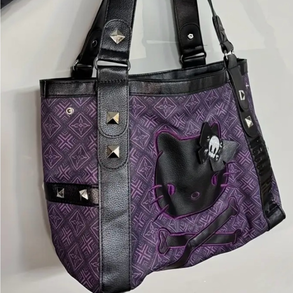 Hello Kitty Black and Purple Shoulder Bag